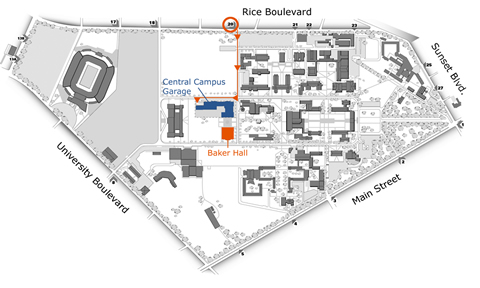 Baker Institute Parking Map